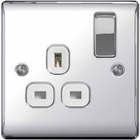 BG Nexus 1 Gang 13A Switched Socket Polished Chrome