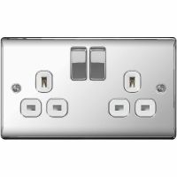 BG Nexus 2 Gang 13A Switched Socket Polished Chrome