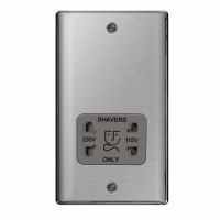 BG Nexus Shaver Socket 115/230V Brushed Steel