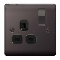 BG Nexus 1 Gang 13A Switched Socket Black Nickel