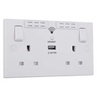 BG Nexus 2 Gang Socket With Wifi Extender & USB