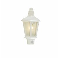 Zinc Pallas Half Lantern With PIR White IP44