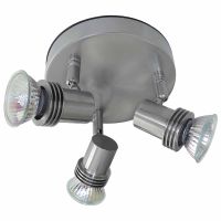 Eternal Triple Circular GU10 Spotlight Brushed Nickel