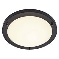 Spa Delphi Satin Black Large Round LED Ceiling Light