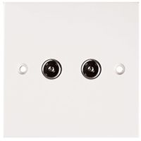 2 Gang Coax / TV Outlet White