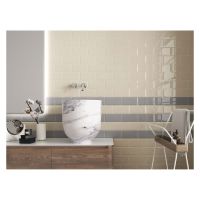 Metro Gloss Cream Ceramic Wall Tile 100 x 200mm