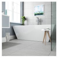 Grunge Matt Light Grey Porcelain Floor & Wall Tile 300 x 600mm