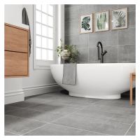 Grunge Matt Grey Porcelain Floor & Wall Tile 300 x 600mm