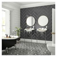 Form Glazed Graphite Ceramic Wall Tile 150 x 400mm