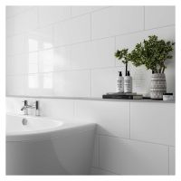 Flat Gloss White Ceramic Wall Tile 300 x 600mm