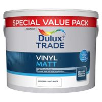 Dulux Trade Vinyl Matt Emulsion Brilliant White 7.5ltr