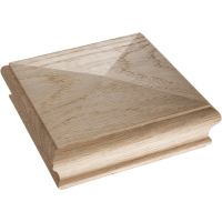 Oak Stair Flat Newel Cap Oak 125 x 125 x 47mm