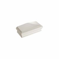 White Primed Flat Stair Half Newel Cap 125 x 58 x 43mm