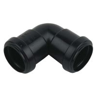 FloPlast 32mm Black Push Fit 90° Knuckle Bend