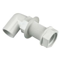 FloPlast White Overflow 22mm Bent Tank Connector