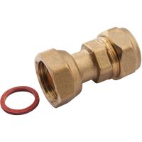 Copper Compression Straight Tap Connector 15mm x ½"