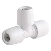 Hep2O Push-Fit Equal Tee White 15mm