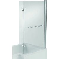 Blok Glass Shower Screen for L Shaped Shower Bath