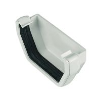 FloPlast White 114mm Square Line Gutter External Stop End