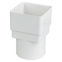 FloPlast White Square to Round Downpipe Adaptor