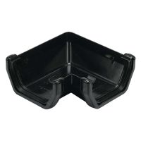 FloPlast Black 114mm Square Line 90° Gutter Angle