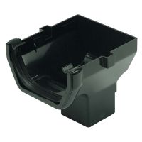 FloPlast Black 114mm Square Line Gutter Stop End Outlet