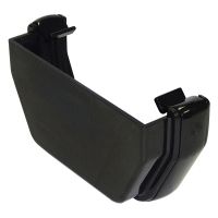 FloPlast Black 114mm Square Line Gutter External Stop End