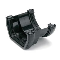 FloPlast Black 114mm Square to Half Round Gutter Adaptor