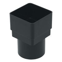 FloPlast Black Square to Round Downpipe Adaptor