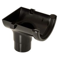 FloPlast Black 112mm Half Round Gutter Stop End Outlet