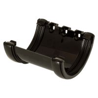 FloPlast Black 112mm Half Round Gutter Union Bracket