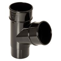 FloPlast Black 68mm Round Downpipe 67.5° Branch