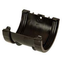 FloPlast Black Miniflo 76mm Half Round Gutter Union Bracket