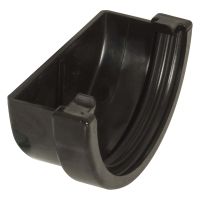 FloPlast Black Miniflo 76mm Half Round Gutter External Stop End