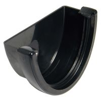 FloPlast Black Hi-Cap 115mm Half Round Gutter External Stop End