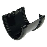 FloPlast Black Hi-Cap 115mm Half Round Gutter Union Bracket