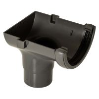 FloPlast Anthracite Grey 112mm Half Round Gutter Stop End Outlet