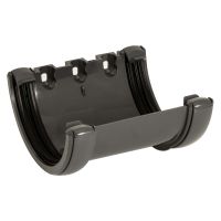 FloPlast Anthracite Grey 112mm Half Round Gutter Union Bracket