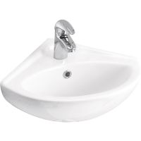 Lecico Atlas 1 Tap Hole Cloakroom Corner Basin 470 x 417mm