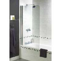 Aqualux Shine Silver Radius Bath Shower Screen