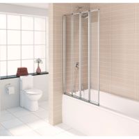 Aqualux AQUA4 Silver Folding Bath Shower Screen