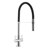 Deva Bruge Mono Kitchen Mixer Tap with Pull Out Rinser