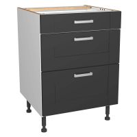 Verona Dark Grey 600mm Three Drawer Unit