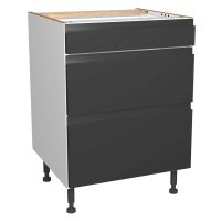 Capri Dark Grey 600mm Three Drawer Unit