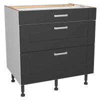 Verona Dark Grey 800mm Three Drawer Unit Pack 2 of 2