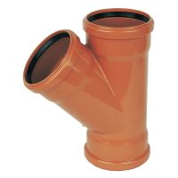 FloPlast 110mm Underground 45° Triple Socket Junction