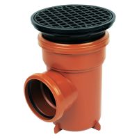 FloPlast 110mm Underground Bottle Gully Trap with Circular Grid