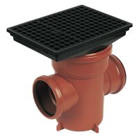 FloPlast 110mm Underground Back Inlet Gully with Rectangular Grid