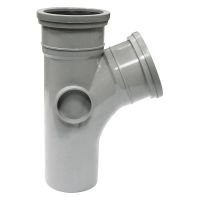 FloPlast Grey 110mm Soil 112.5° Double Socket Branch