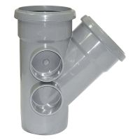 FloPlast Grey 110mm Soil 135° Double Socket Branch